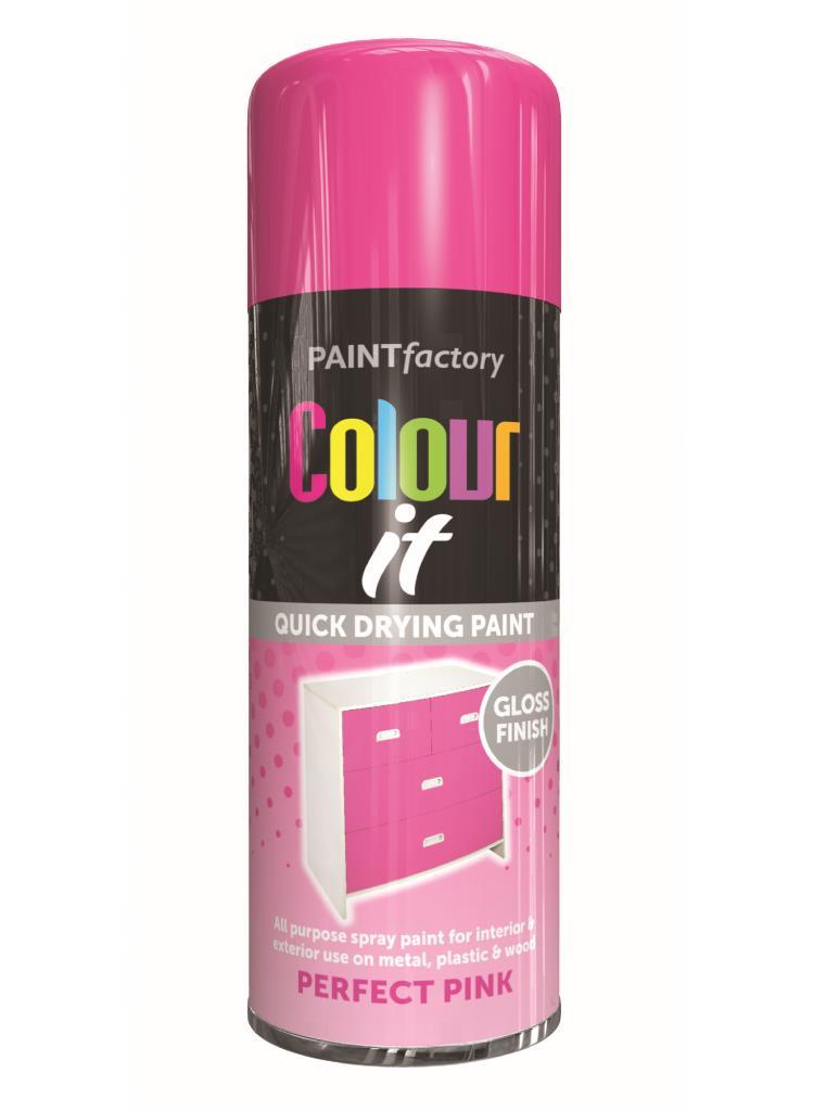 Colour It Perfect Pink Gloss Spray Paint 250ml Colour It Perfect Pink Gloss Spray Paint 250ml